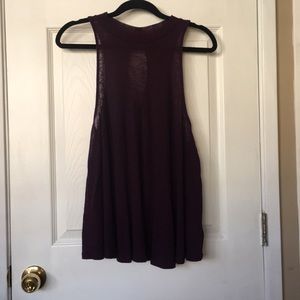 High necked purple tank top